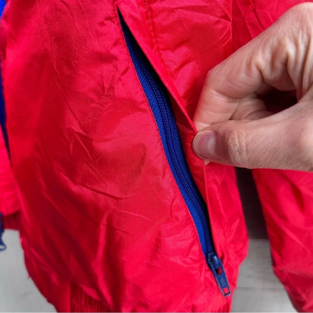 Vintage CB Sports Jacket Goretex Red w/Blue Purple Fleece 1989 Men's Size Medium